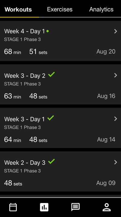 Screenshot of S3 Fitness BridgeAthletic App