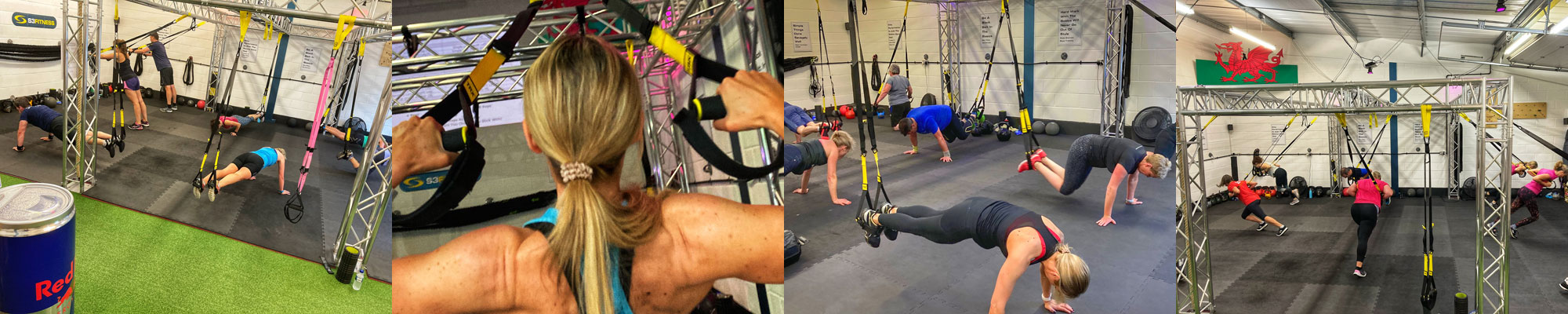 Members of S3 Fitness doing TRX exercises